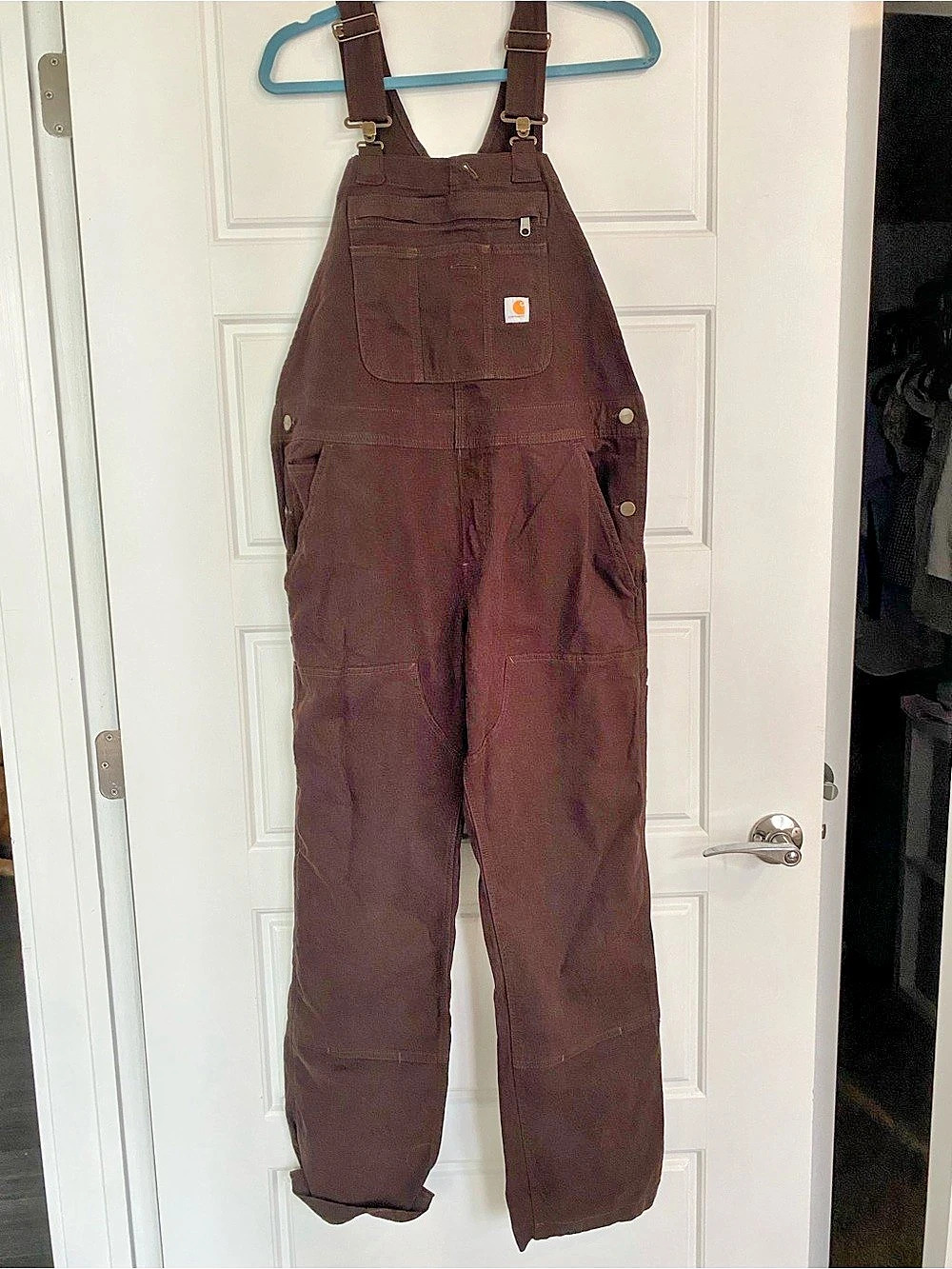 Carhartt Rugged Flex Canvas Bib Overall Brown Canvas Bib Overall Size Large NWT